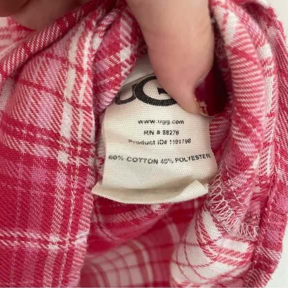 Ugg Button Down Pajama Top Pink Plaid Size S - Picture 7 of 11